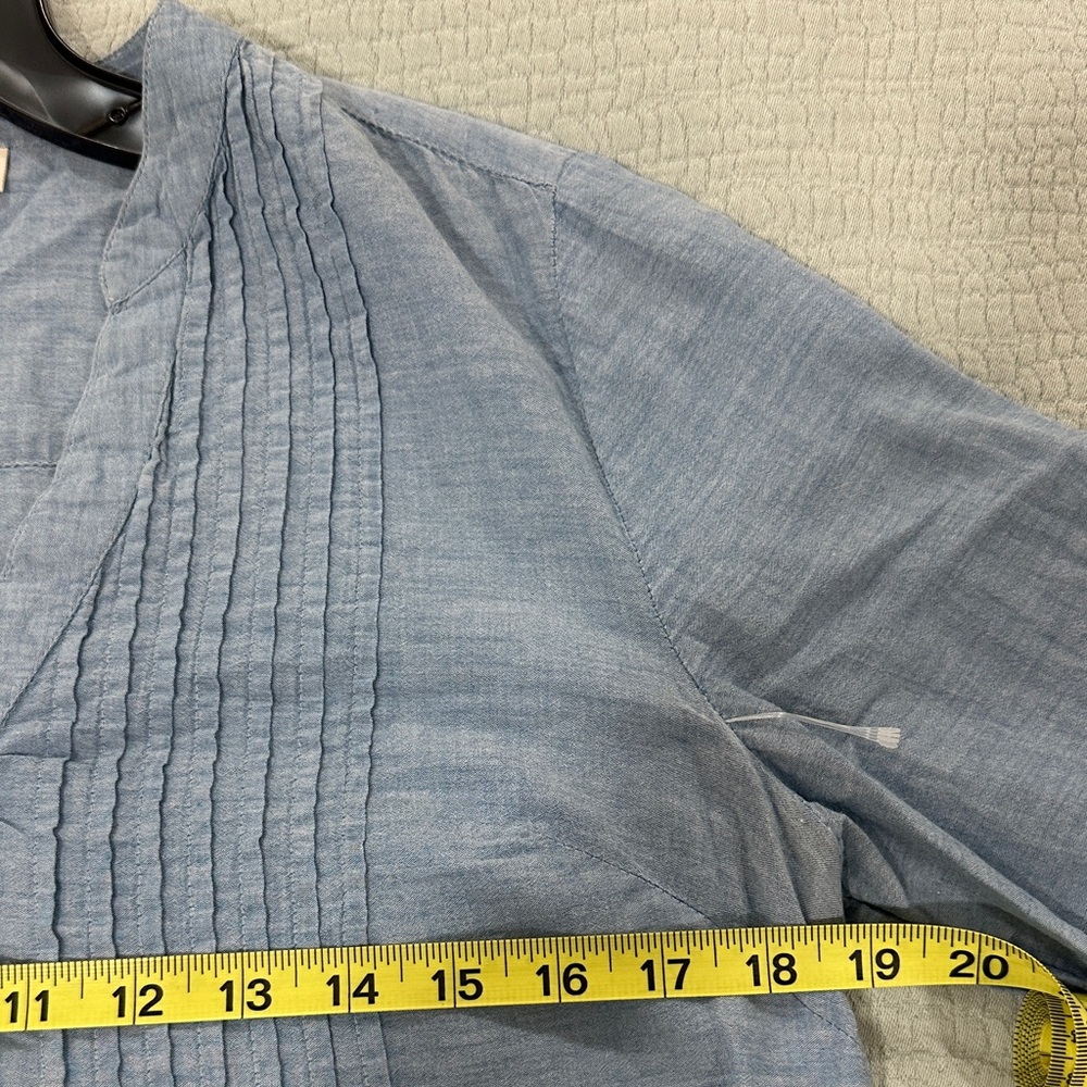 Style & Co. Light Blue Pintuck Tunic with Eyelet Hem - Picture 4 of 8